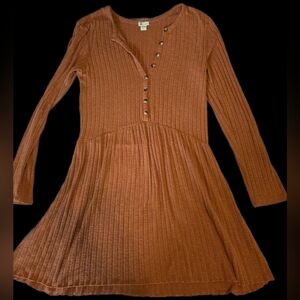 Billabong Women's Ribbed Dress - Warm Brown